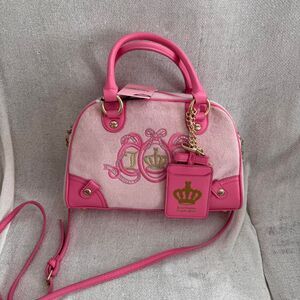 Juicy Couture Lovers Club Y2K Bowling Bag Pink Terry Cloth